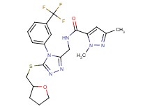 1,3-dimethyl-N-({5-[(tetrahydro-2-furanylmethyl)thio]-4-[3-(trifluoromethyl)phenyl]-4H-1,2,4-triazol-3-yl}methyl)-1H-pyrazole-5-carboxamide