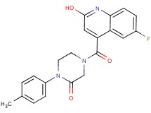 4-[(6-fluoro-2-hydroxy-4-quinolinyl)carbonyl]-1-(4-methylphenyl)-2-piperazinone