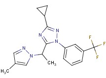 3-cyclopropyl-5-[1-(4-methyl-1H-pyrazol-1-yl)ethyl]-1-[3-(trifluoromethyl)phenyl]-1H-1,2,4-triazole