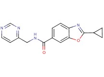 2-cyclopropyl-N-(4-pyrimidinylmethyl)-1,3-benzoxazole-6-carboxamide