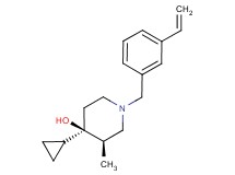 (3R*,4R*)-4-cyclopropyl-3-methyl-1-(3-vinylbenzyl)piperidin-4-ol