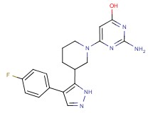 2-amino-6-{3-[4-(4-fluorophenyl)-1H-pyrazol-5-yl]piperidin-1-yl}pyrimidin-4-ol