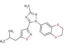 1-(2,3-dihydro-1,4-benzodioxin-6-yl)-5-(5-isobutylisoxazol-3-yl)-3-methyl-1H-1,2,4-triazole