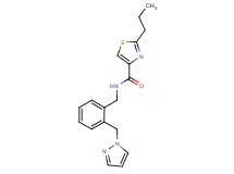 2-propyl-N-[2-(1H-pyrazol-1-ylmethyl)benzyl]-1,3-thiazole-4-carboxamide