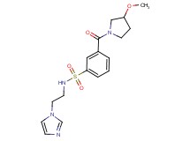 N-[2-(1H-imidazol-1-yl)ethyl]-3-[(3-methoxypyrrolidin-1-yl)carbonyl]benzenesulfonamide