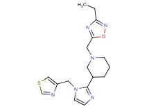 1-[(3-ethyl-1,2,4-oxadiazol-5-yl)methyl]-3-[1-(1,3-thiazol-4-ylmethyl)-1H-imidazol-2-yl]piperidine