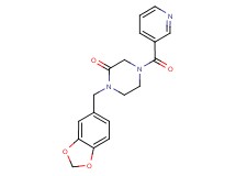 1-(1,3-benzodioxol-5-ylmethyl)-4-(3-pyridinylcarbonyl)-2-piperazinone trifluoroacetate