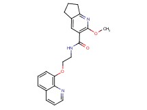 2-methoxy-N-[2-(8-quinolinyloxy)ethyl]-6,7-dihydro-5H-cyclopenta[b]pyridine-3-carboxamide