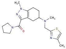 N,1-dimethyl-N-[(4-methyl-1,3-thiazol-2-yl)methyl]-3-(1-pyrrolidinylcarbonyl)-4,5,6,7-tetrahydro-1H-indazol-5-amine