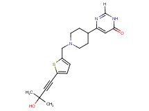 6-(1-{[5-(3-hydroxy-3-methylbut-1-yn-1-yl)-2-thienyl]methyl}piperidin-4-yl)pyrimidin-4(3H)-one