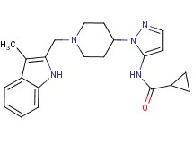 N-(1-{1-[(3-methyl-1H-indol-2-yl)methyl]-4-piperidinyl}-1H-pyrazol-5-yl)cyclopropanecarboxamide