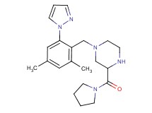 1-[2,4-dimethyl-6-(1H-pyrazol-1-yl)benzyl]-3-(1-pyrrolidinylcarbonyl)piperazine