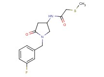 N-[1-(3-fluorobenzyl)-5-oxo-3-pyrrolidinyl]-2-(methylthio)acetamide