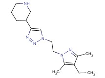 3-{1-[2-(4-ethyl-3,5-dimethyl-1H-pyrazol-1-yl)ethyl]-1H-1,2,3-triazol-4-yl}piperidine hydrochloride