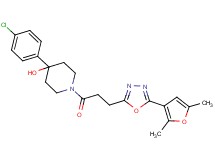 4-(4-chlorophenyl)-1-{3-[5-(2,5-dimethyl-3-furyl)-1,3,4-oxadiazol-2-yl]propanoyl}-4-piperidinol