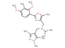 N-{[2-(2,4-dimethoxy-3-methylphenyl)-5-methyl-1,3-oxazol-4-yl]methyl}-N-[(1,3,5-trimethyl-1H-pyrazol-4-yl)methyl]-2-propanamine