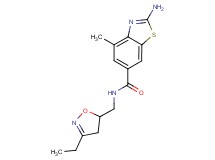 2-amino-N-[(3-ethyl-4,5-dihydroisoxazol-5-yl)methyl]-4-methyl-1,3-benzothiazole-6-carboxamide
