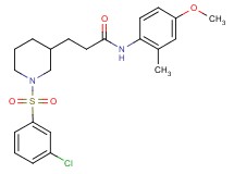 3-{1-[(3-chlorophenyl)sulfonyl]-3-piperidinyl}-N-(4-methoxy-2-methylphenyl)propanamide