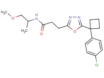 3-{5-[1-(4-chlorophenyl)cyclobutyl]-1,3,4-oxadiazol-2-yl}-N-(2-methoxy-1-methylethyl)propanamide