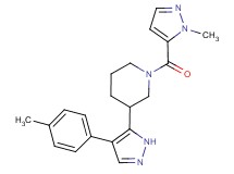 3-[4-(4-methylphenyl)-1H-pyrazol-5-yl]-1-[(1-methyl-1H-pyrazol-5-yl)carbonyl]piperidine