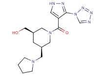 ((3R*,5R*)-5-(pyrrolidin-1-ylmethyl)-1-{[3-(1H-tetrazol-1-yl)-1H-pyrazol-4-yl]carbonyl}piperidin-3-yl)methanol