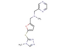 N-methyl-1-{5-[(4-methyl-4H-1,2,4-triazol-3-yl)thio]-2-furyl}-N-(pyrazin-2-ylmethyl)methanamine