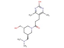 5-{3-[(3R*,5S*)-3-[(dimethylamino)methyl]-5-(hydroxymethyl)piperidin-1-yl]-3-oxopropyl}-4,6-dimethylpyrimidin-2-ol