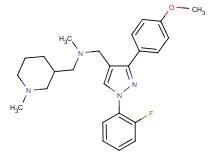 1-[1-(2-fluorophenyl)-3-(4-methoxyphenyl)-1H-pyrazol-4-yl]-N-methyl-N-[(1-methyl-3-piperidinyl)methyl]methanamine