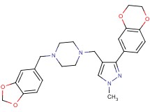 1-(1,3-benzodioxol-5-ylmethyl)-4-{[3-(2,3-dihydro-1,4-benzodioxin-6-yl)-1-methyl-1H-pyrazol-4-yl]methyl}piperazine