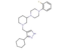 1-{1-[(3-cyclohexyl-1H-pyrazol-4-yl)methyl]-3-piperidinyl}-4-(2-fluorophenyl)piperazine