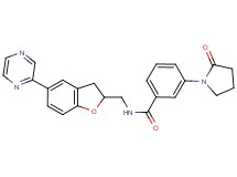 3-(2-oxo-1-pyrrolidinyl)-N-{[5-(2-pyrazinyl)-2,3-dihydro-1-benzofuran-2-yl]methyl}benzamide