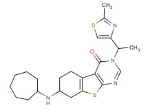 7-(cycloheptylamino)-3-[1-(2-methyl-1,3-thiazol-4-yl)ethyl]-5,6,7,8-tetrahydro[1]benzothieno[2,3-d]pyrimidin-4(3H)-one