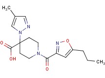 4-(4-methyl-1H-pyrazol-1-yl)-1-[(5-propylisoxazol-3-yl)carbonyl]piperidine-4-carboxylic acid