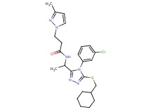 N-(1-{4-(3-chlorophenyl)-5-[(cyclohexylmethyl)thio]-4H-1,2,4-triazol-3-yl}ethyl)-3-(3-methyl-1H-pyrazol-1-yl)propanamide