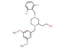2-[4-(2-chloro-6-fluorobenzyl)-1-(3,5-dimethoxybenzyl)-2-piperazinyl]ethanol
