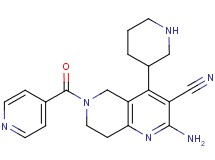 2-amino-6-isonicotinoyl-4-(3-piperidinyl)-5,6,7,8-tetrahydro-1,6-naphthyridine-3-carbonitrile