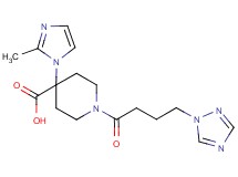 4-(2-methyl-1H-imidazol-1-yl)-1-[4-(1H-1,2,4-triazol-1-yl)butanoyl]piperidine-4-carboxylic acid