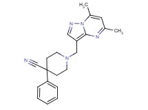 1-[(5,7-dimethylpyrazolo[1,5-a]pyrimidin-3-yl)methyl]-4-phenylpiperidine-4-carbonitrile