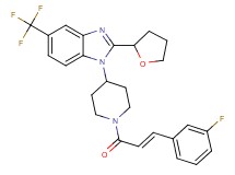 1-{1-[(2E)-3-(3-fluorophenyl)-2-propenoyl]-4-piperidinyl}-2-(tetrahydro-2-furanyl)-5-(trifluoromethyl)-1H-benzimidazole