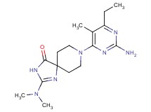 8-(2-amino-6-ethyl-5-methylpyrimidin-4-yl)-2-(dimethylamino)-1,3,8-triazaspiro[4.5]dec-1-en-4-one