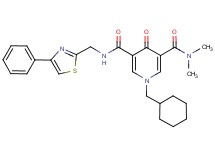 1-(cyclohexylmethyl)-N,N-dimethyl-4-oxo-N'-[(4-phenyl-1,3-thiazol-2-yl)methyl]-1,4-dihydro-3,5-pyridinedicarboxamide