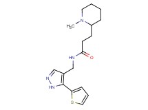 3-(1-methylpiperidin-2-yl)-N-{[5-(2-thienyl)-1H-pyrazol-4-yl]methyl}propanamide