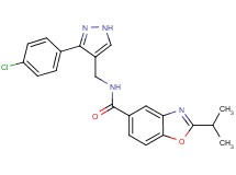 N-{[3-(4-chlorophenyl)-1H-pyrazol-4-yl]methyl}-2-isopropyl-1,3-benzoxazole-5-carboxamide