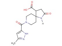 8-[(3-methyl-1H-pyrazol-5-yl)carbonyl]-2-oxo-1,8-diazaspiro[4.5]decane-4-carboxylic acid