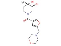 (3S*,4S*)-4-methyl-1-[5-(morpholin-4-ylmethyl)-3-furoyl]piperidine-3,4-diol