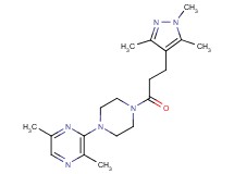 2,5-dimethyl-3-{4-[3-(1,3,5-trimethyl-1H-pyrazol-4-yl)propanoyl]-1-piperazinyl}pyrazine