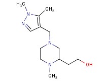 2-{4-[(1,5-dimethyl-1H-pyrazol-4-yl)methyl]-1-methyl-2-piperazinyl}ethanol