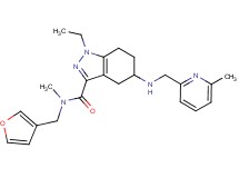 1-ethyl-N-(3-furylmethyl)-N-methyl-5-{[(6-methyl-2-pyridinyl)methyl]amino}-4,5,6,7-tetrahydro-1H-indazole-3-carboxamide