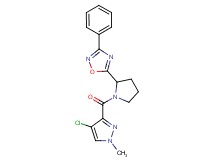 5-{1-[(4-chloro-1-methyl-1H-pyrazol-3-yl)carbonyl]-2-pyrrolidinyl}-3-phenyl-1,2,4-oxadiazole