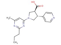 (3S*,4R*)-1-(6-methyl-2-propylpyrimidin-4-yl)-4-pyridin-4-ylpyrrolidine-3-carboxylic acid